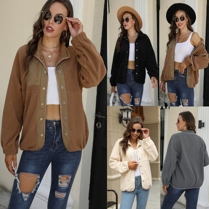 Color Contrast Plush Casual Coat🔥Buy 2 Automatic 10% Off & Free Shipping🔥