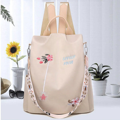 Floral Embroidered Waterproof Oxford Backpack（50% OFF）