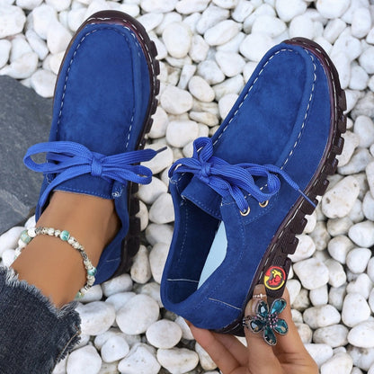 Women's Low Top Lace-up Stitching Flat Shoes 24-hour delivery from the US