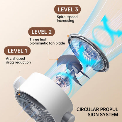 USB-Powered Silent Energy-Saving Airflow Floor Fan