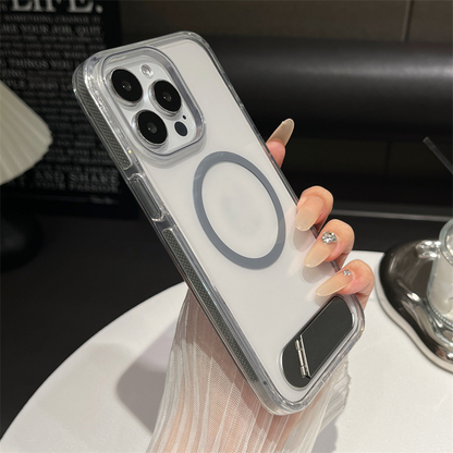Transparent Phone Case with Kickstand for iPhone